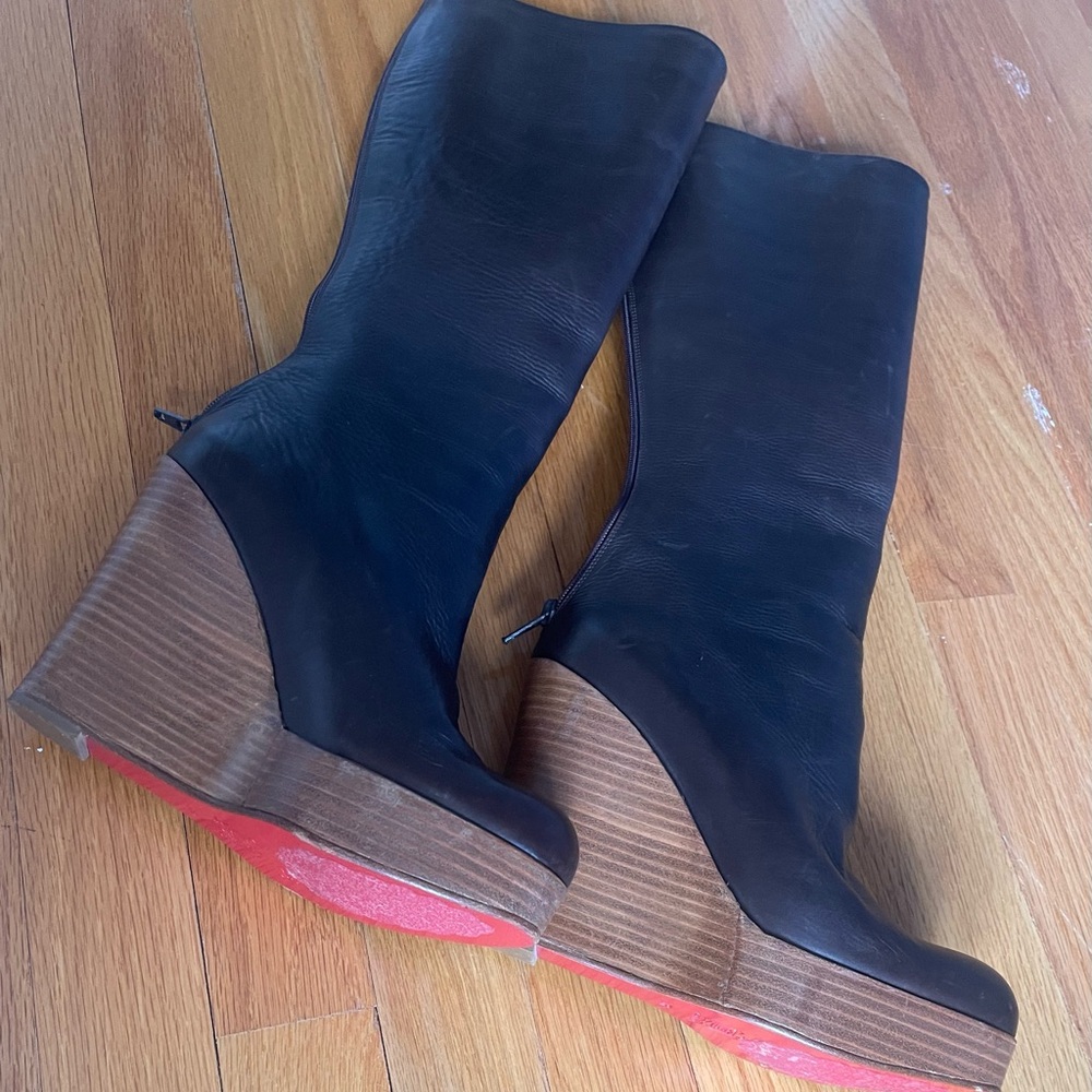 Louboutin Brown Wedge Boot 36 6